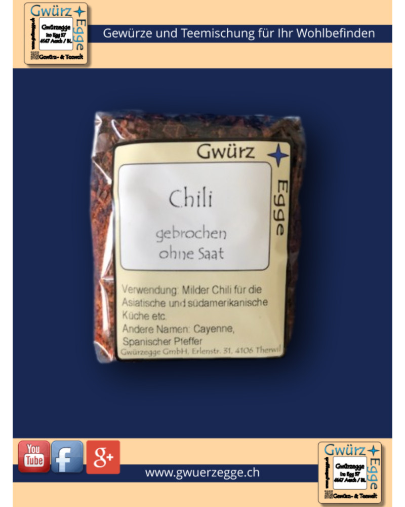 Chili gebrochen ohne Saat