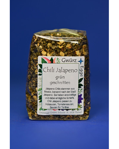 Chili Jalapeno grün (leicht scharf) gehackt 50gr